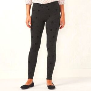 Lauren Conrad gray floral leggings (NWOT)